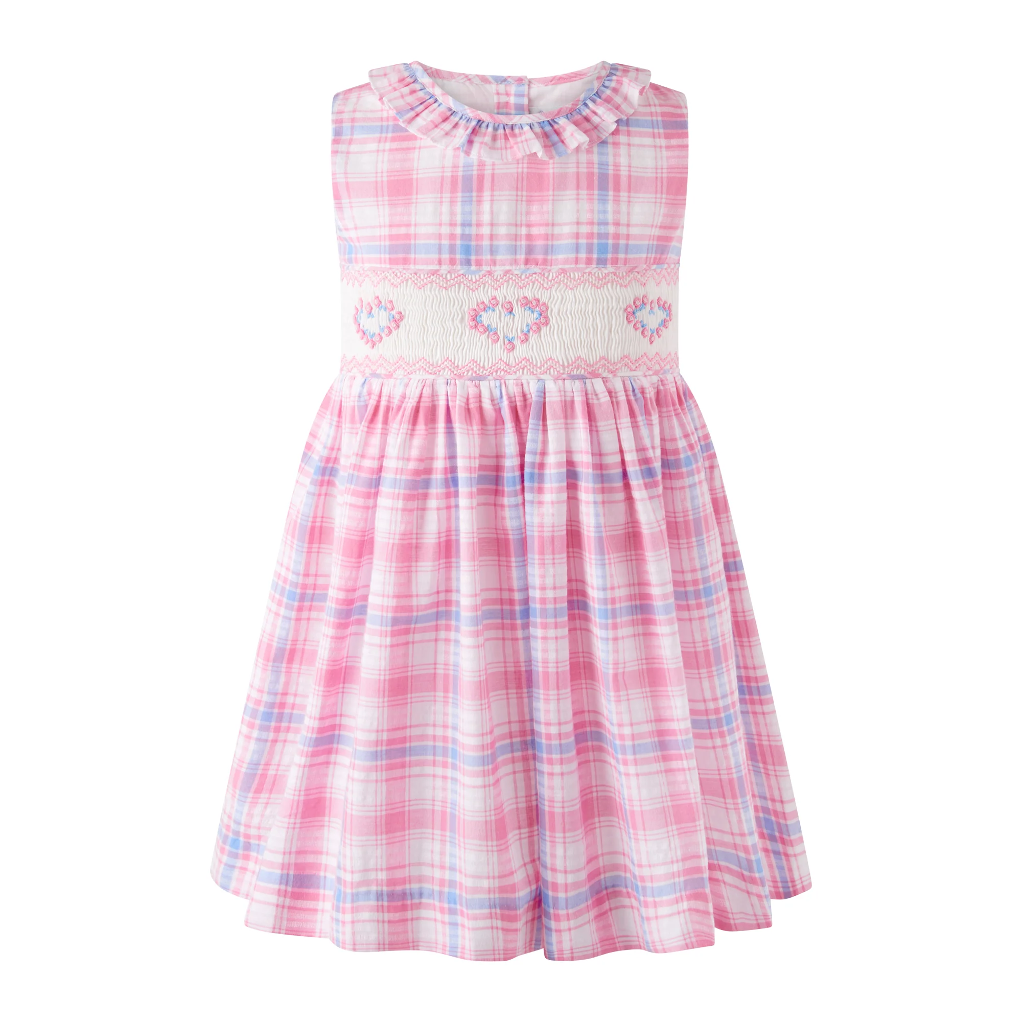 Madras Check Smocked Dress