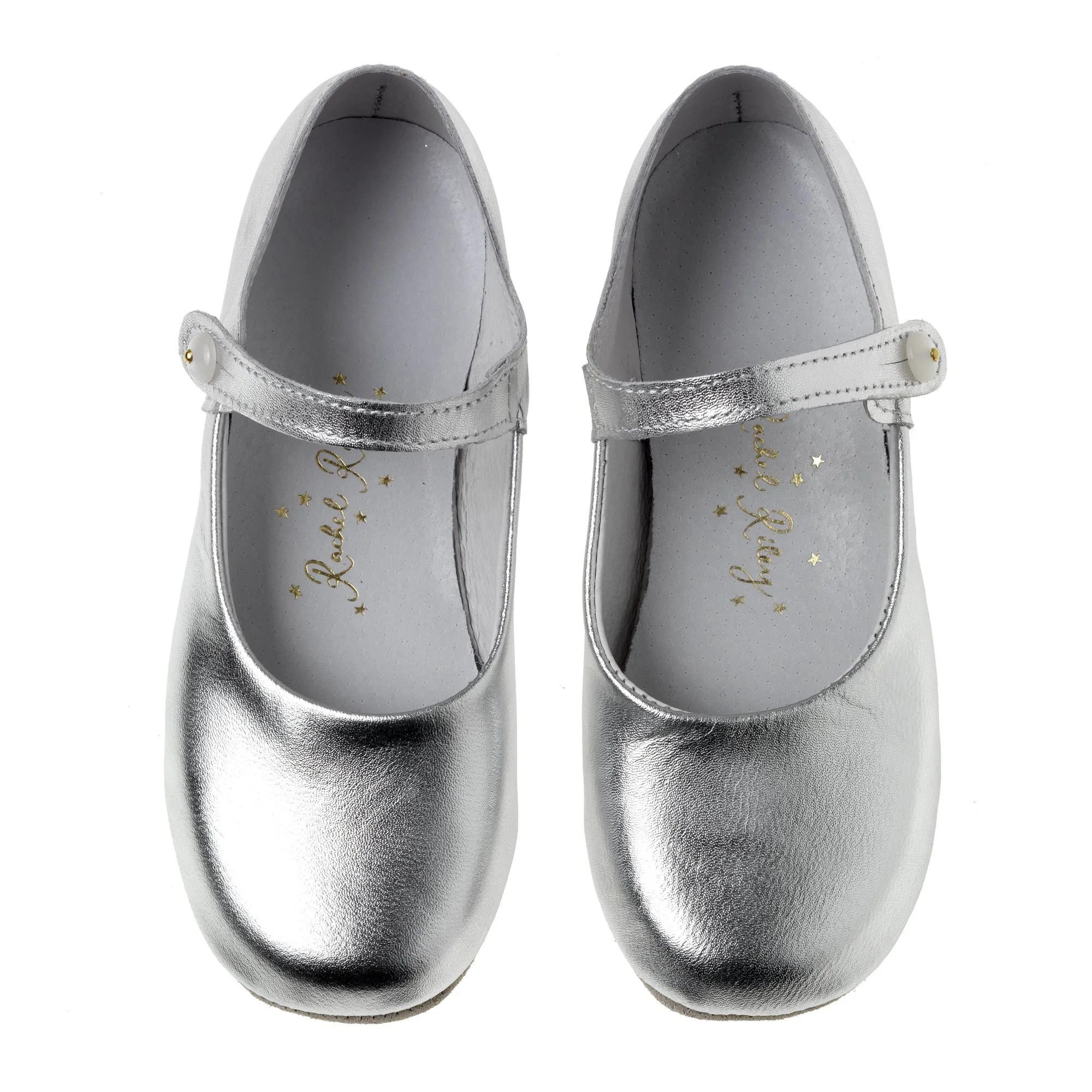 Button Strap Slipper, Silver