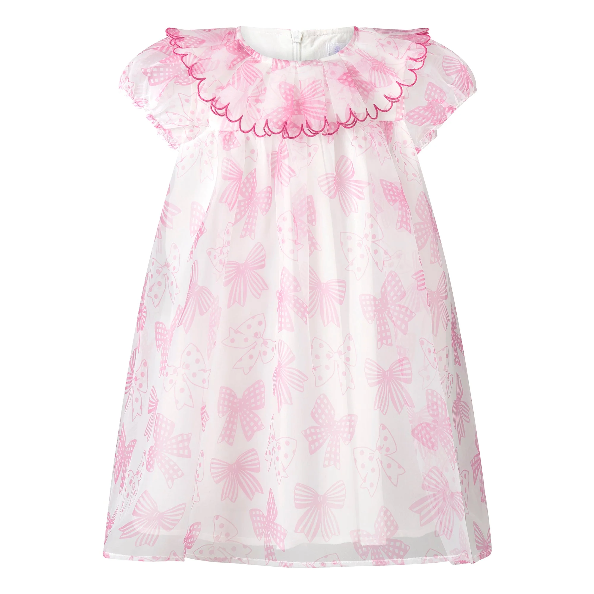 Bow Print Organza Dress