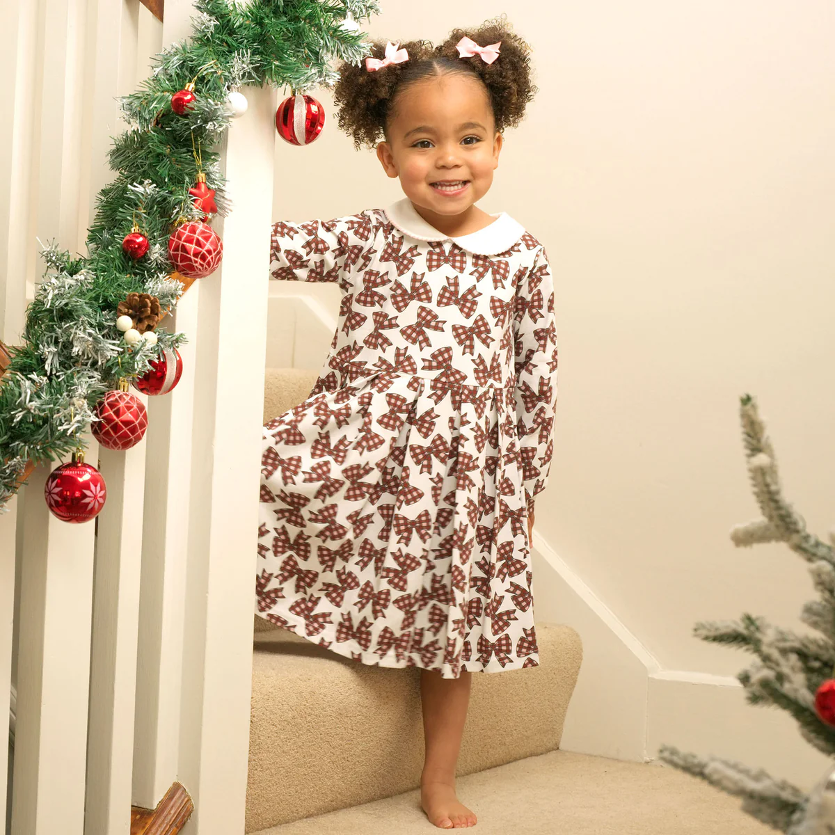 Tartan Bow Jersey Dress