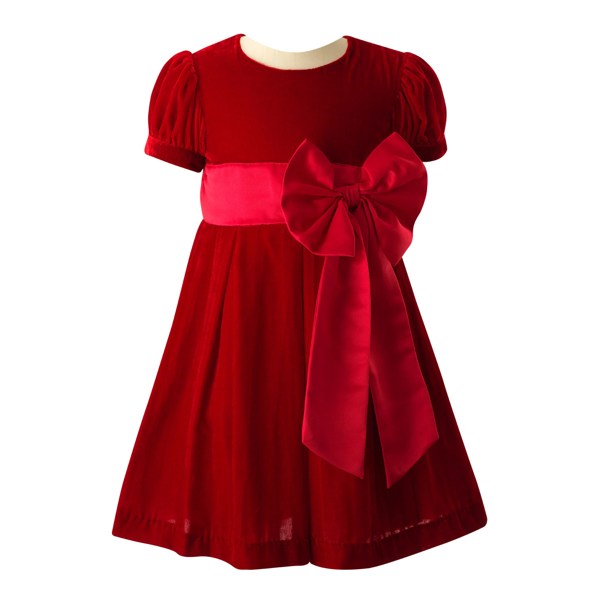 Crushed Velvet Bow Dress