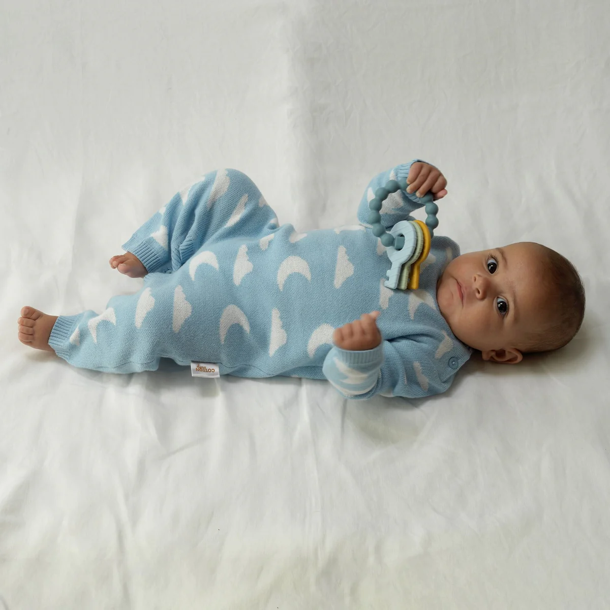 Cloud and moon knit playsuit