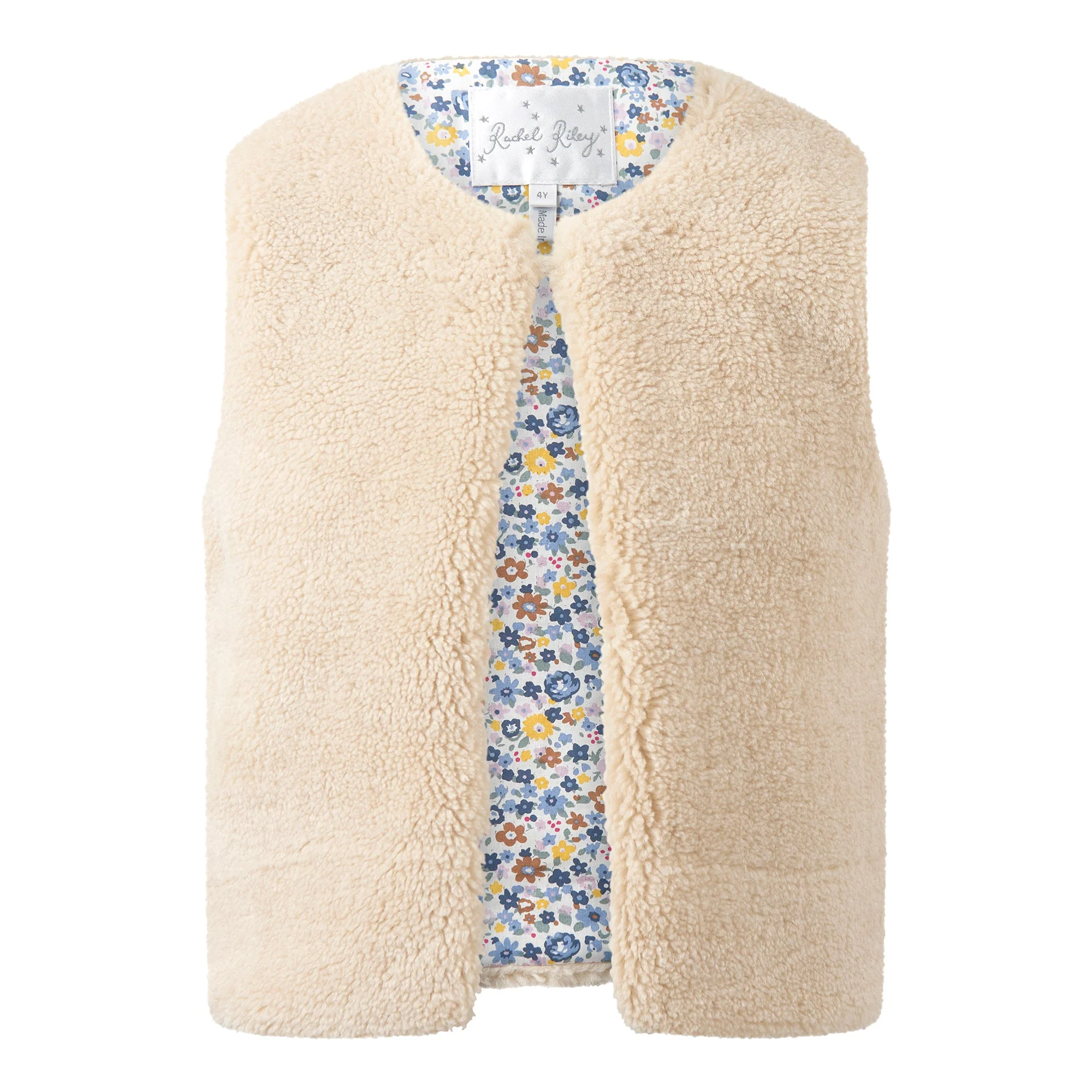 Cream Shearling Vest