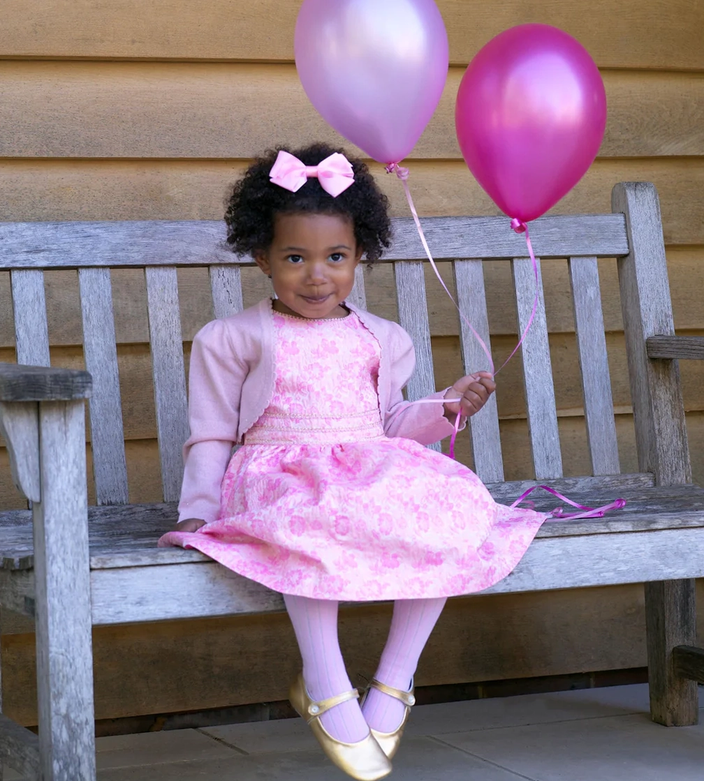 Pink floral damask dress