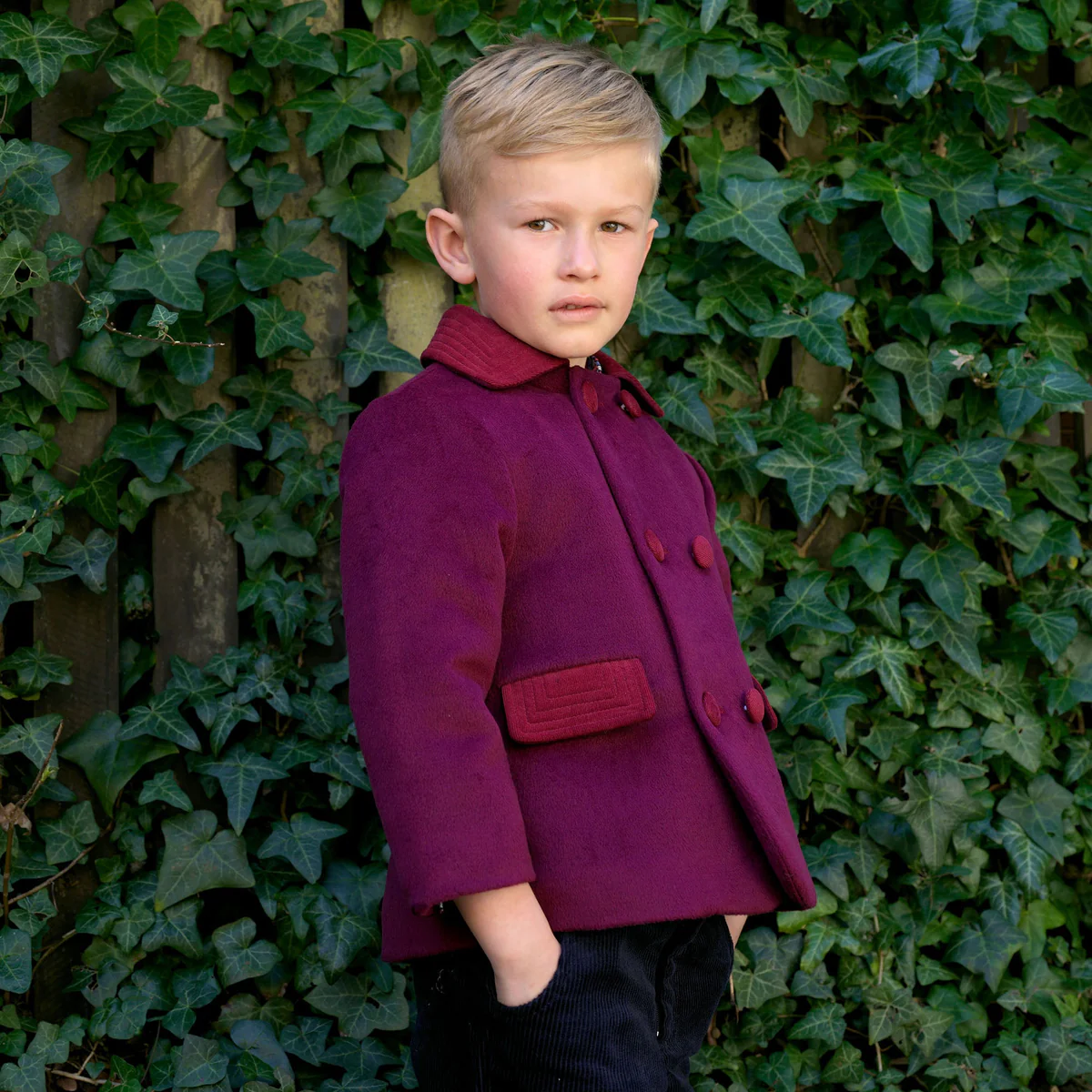 Burgundy Double Breasted Coat