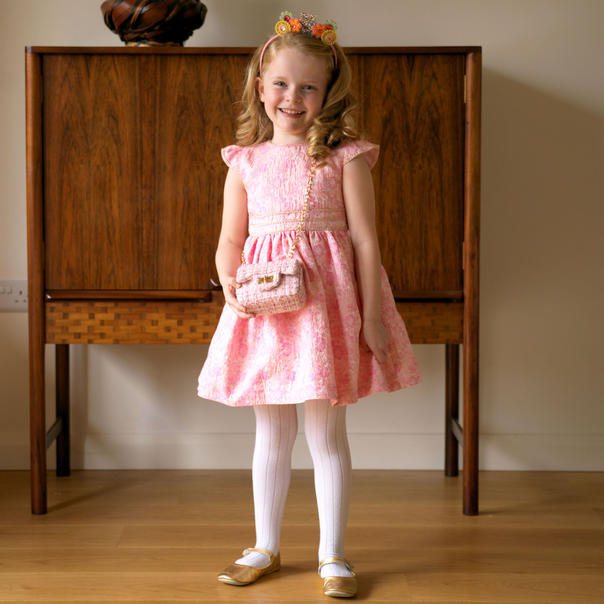 Pink Floral Damask Dress