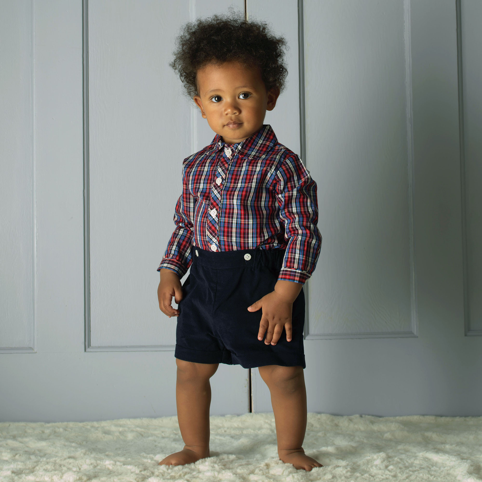 Red Check Shirt and Short Set