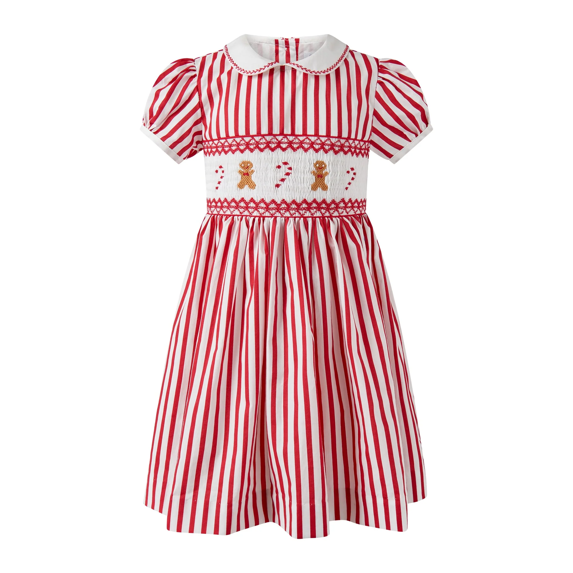 Candy Cane Striped Smocked Dress