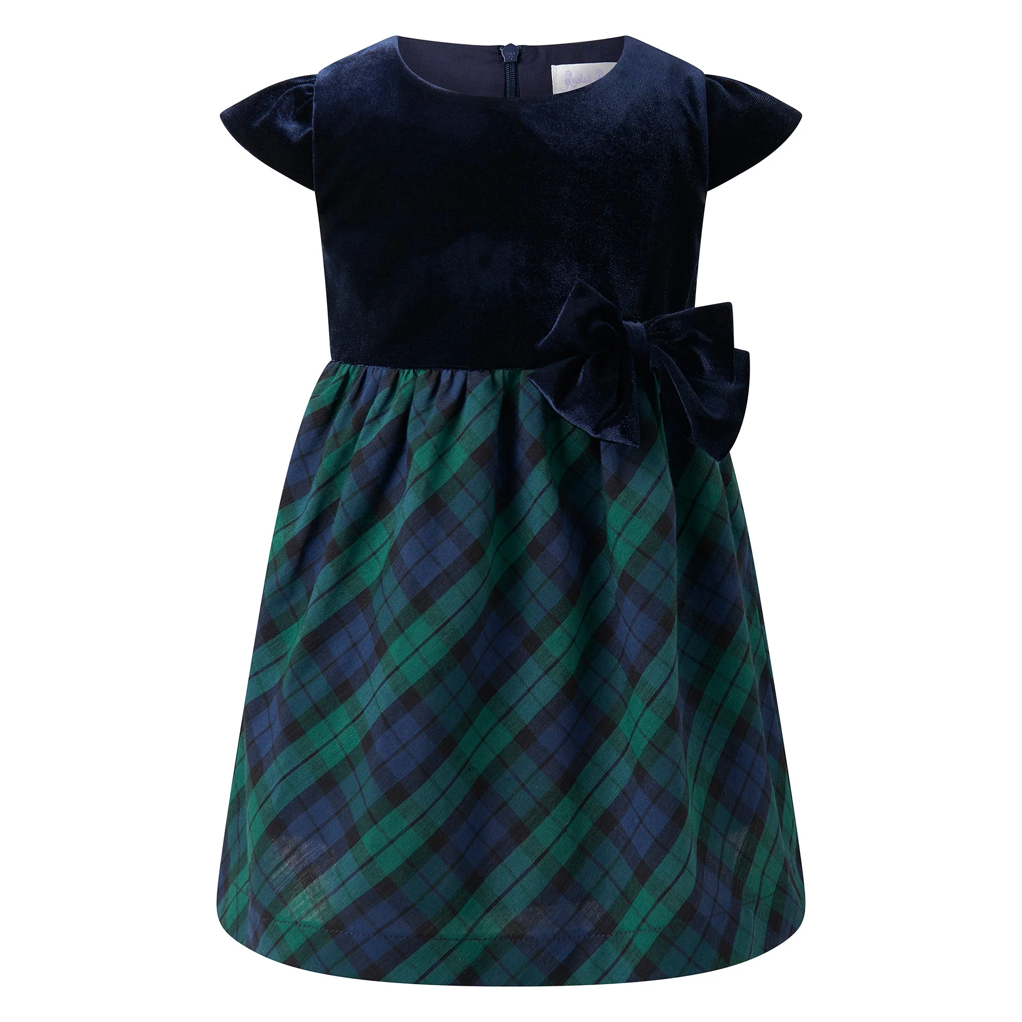 Velvet Blackwatch Plaid Party Dress