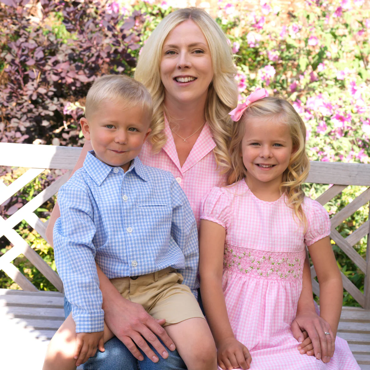 Pink Gingham Smocked Dress