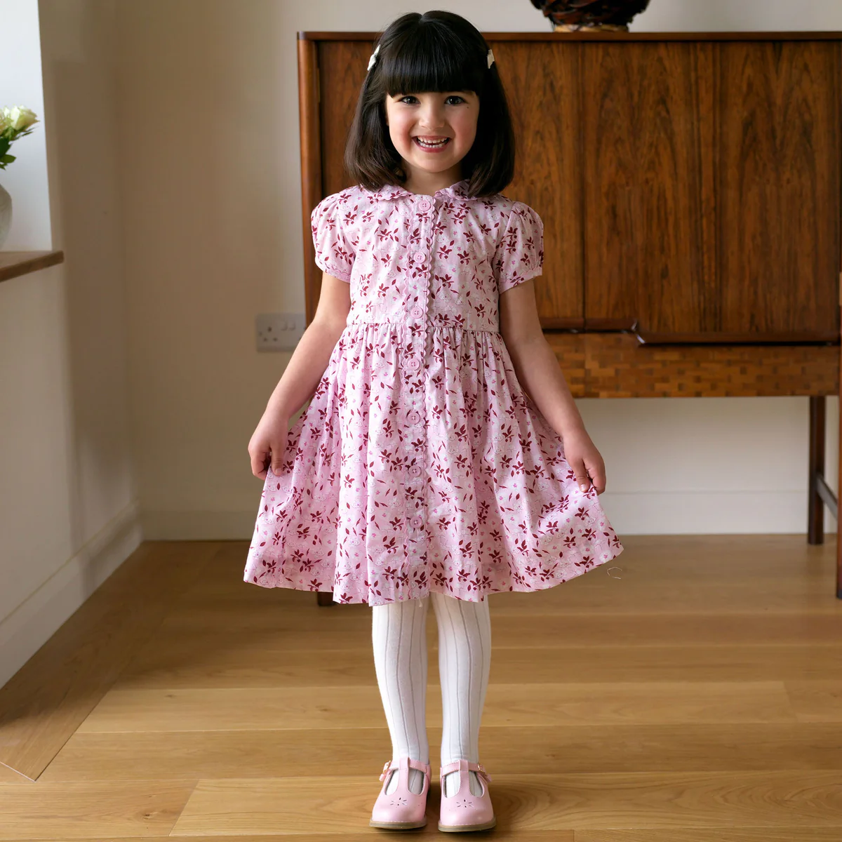 Light pink floral bf dress