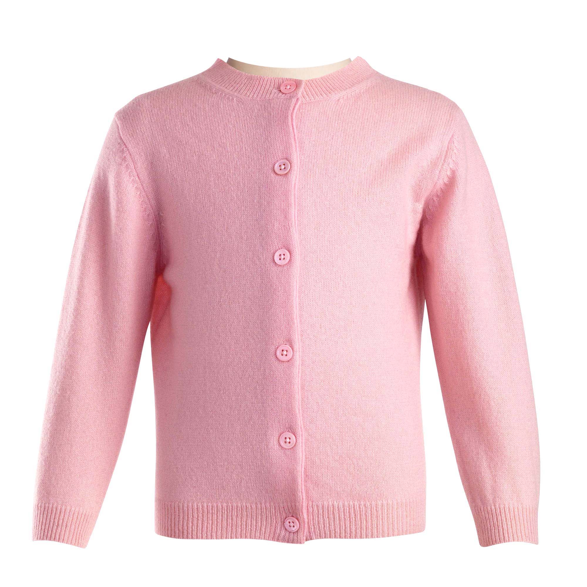 Girls Pink Cashmere Cardigan