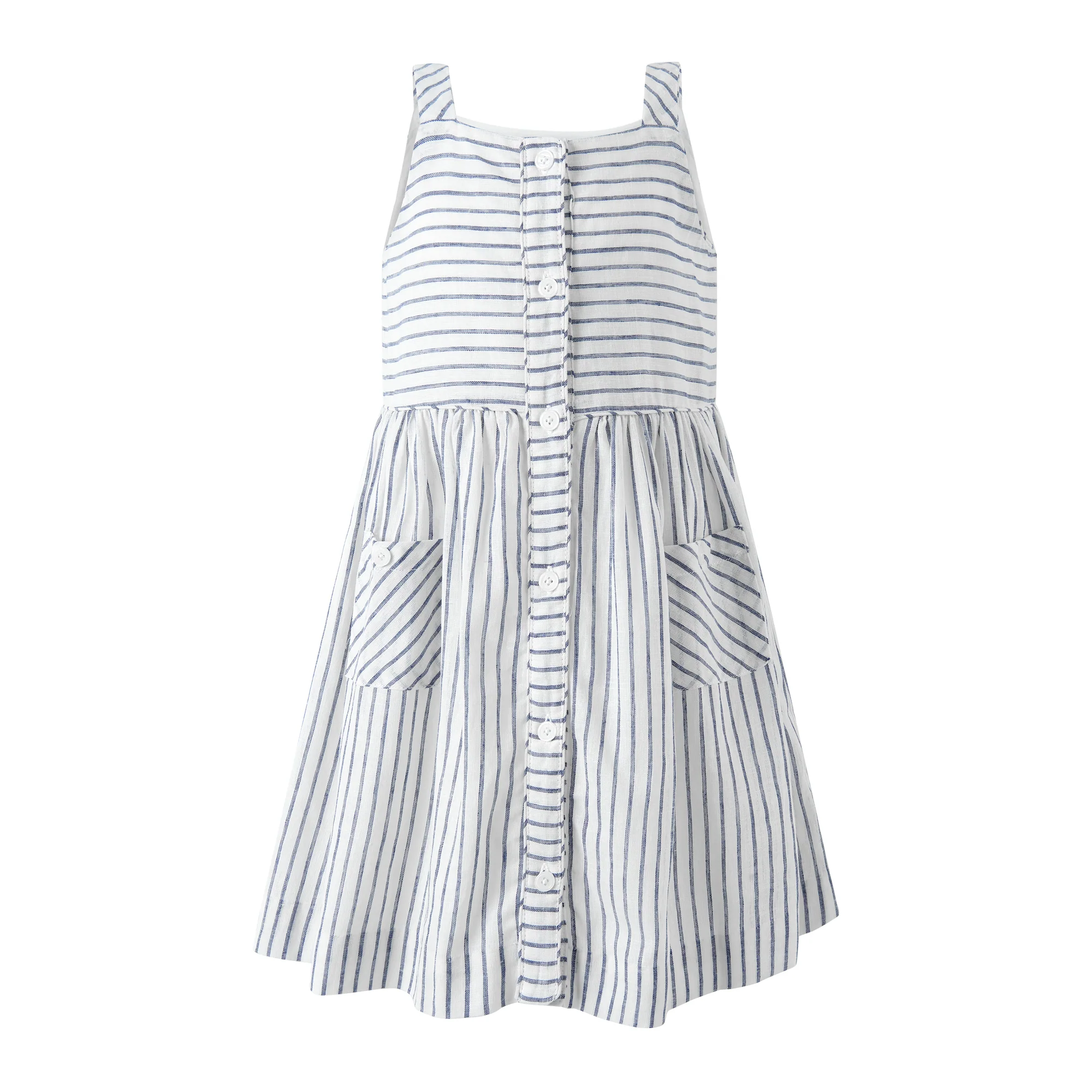 Navy Stripe Button Front Sundress