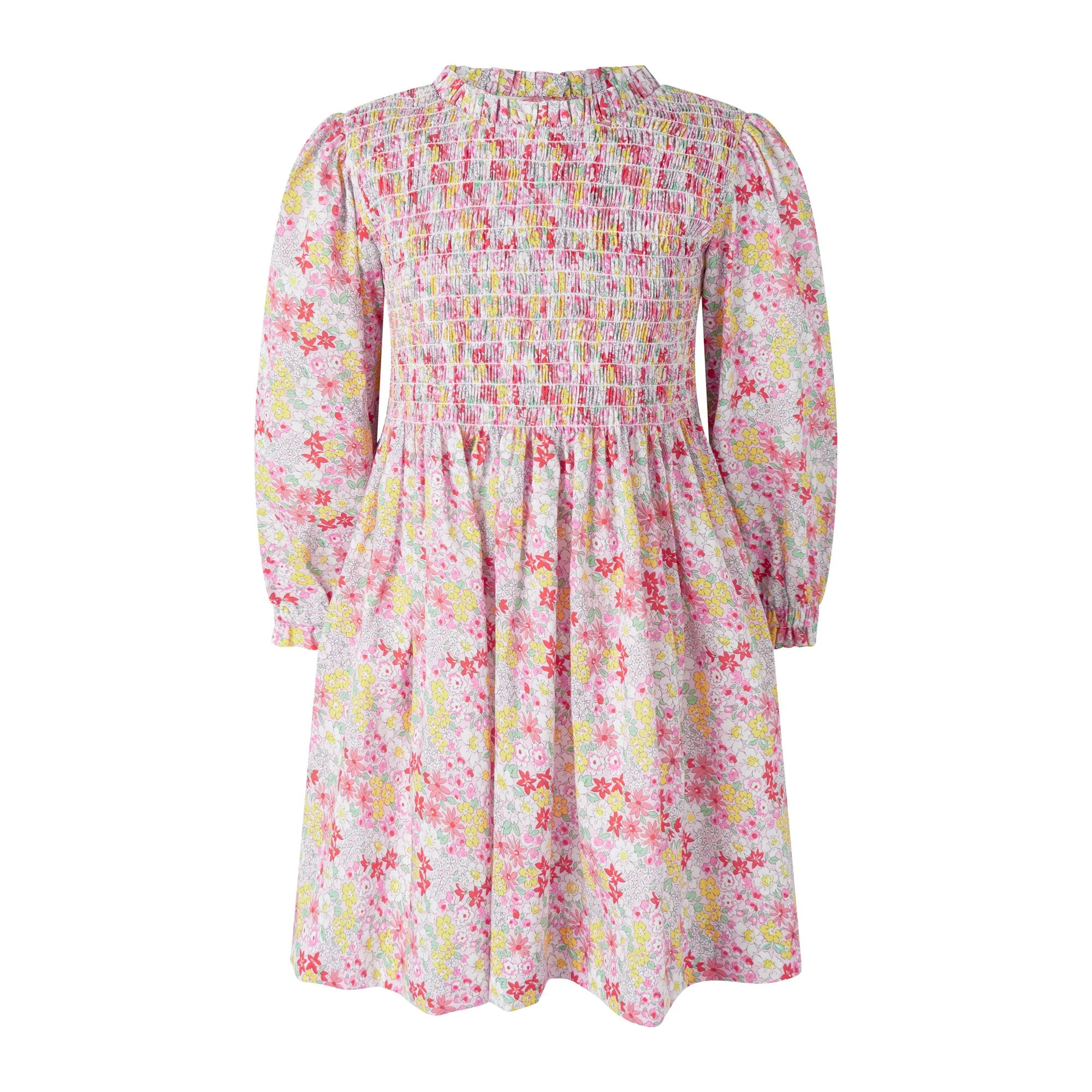 Pink Ditsy Garden Ruched Dress