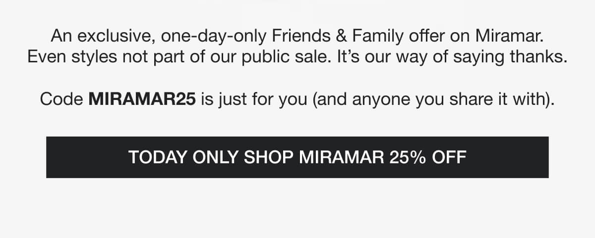 Today Only Shop Miramar 25% Off