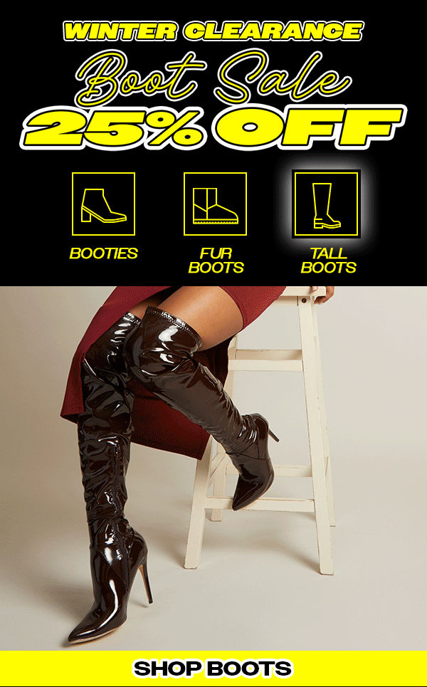 WINTER CLEARANCE BOOT SALE 25% OFF SHOP BOOTS