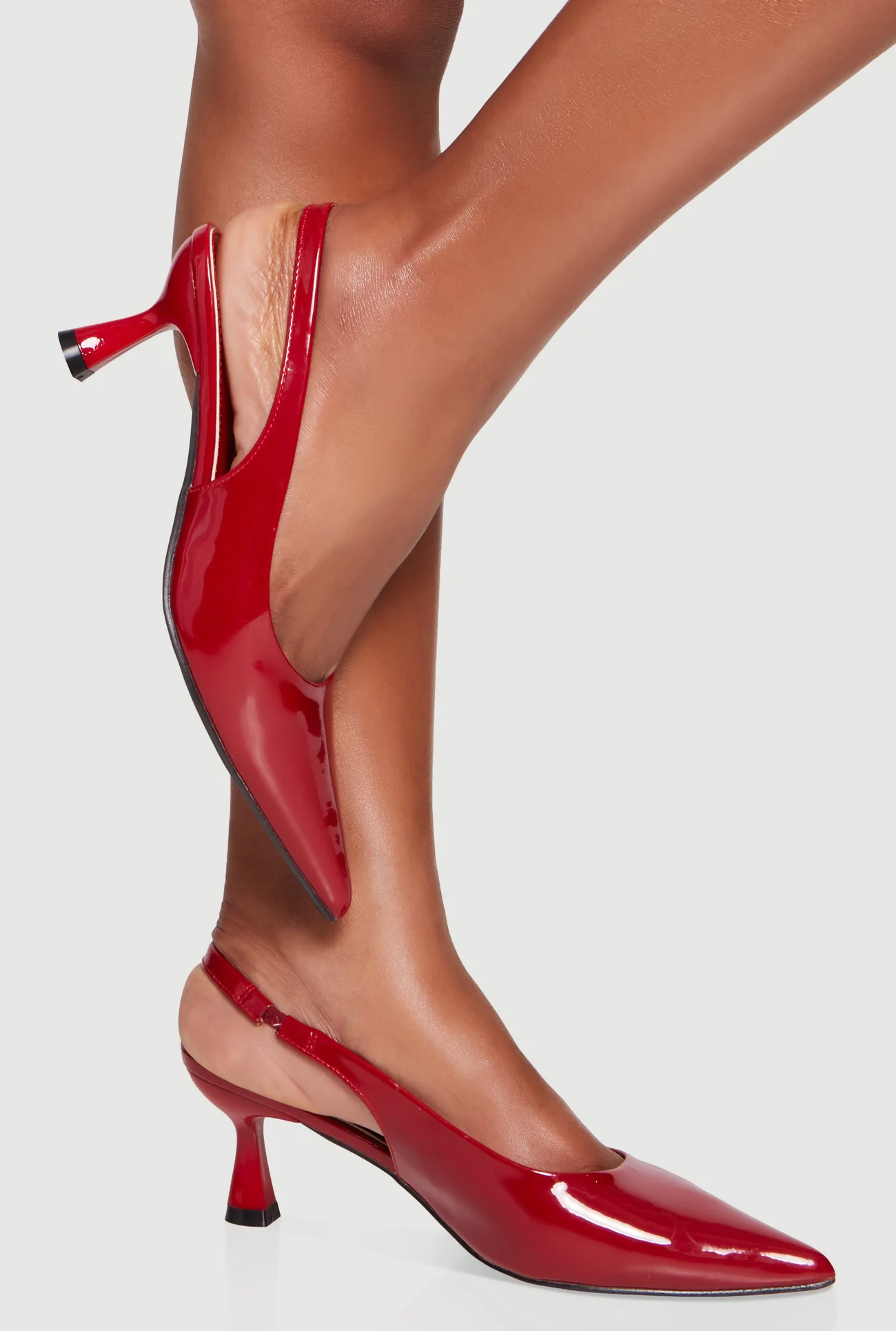 Pointed Toe Sling Back Spool Heels