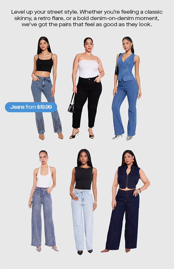 Jeans from $19.99
