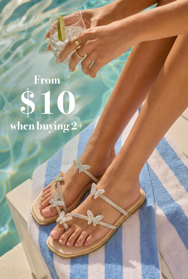 Rhinestone Butterfly Toe Loop Sandals - SHOP NOW