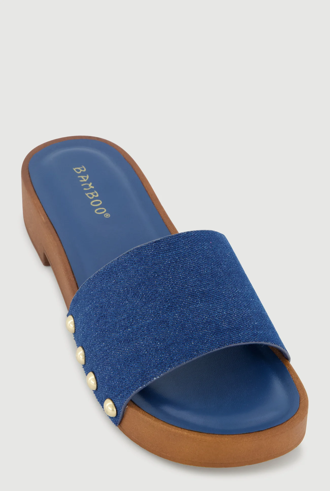 Shop Studded Metallic Trim Open Toe Sandals
