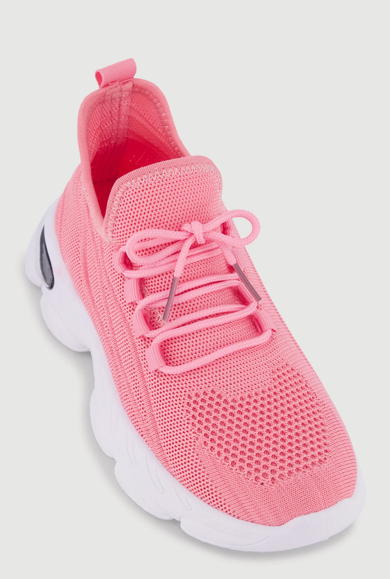 Shop Textured Knit Lace Up Athletic Sneakers