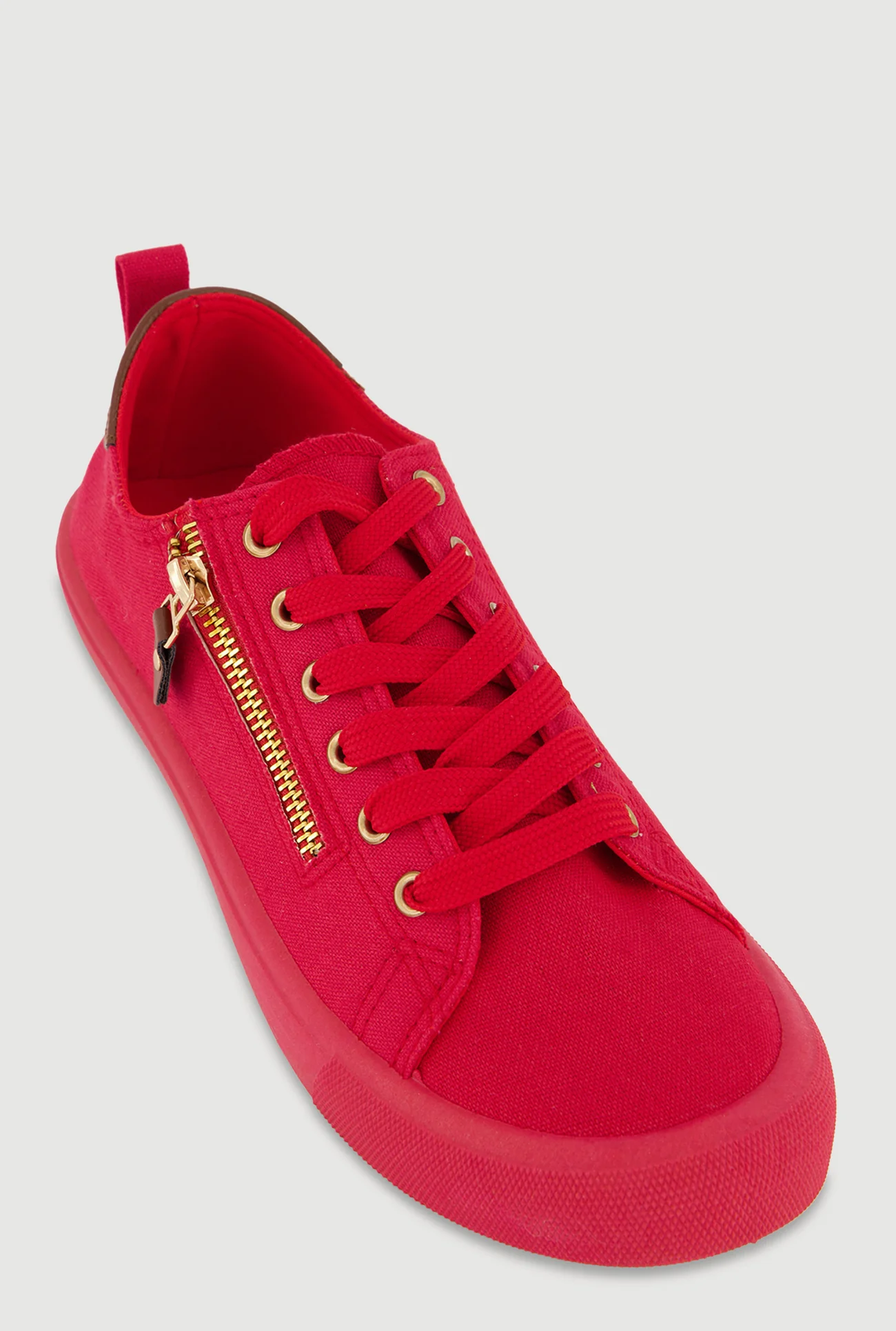 Shop Zipper Detail Lace Up Low Top Sneakers