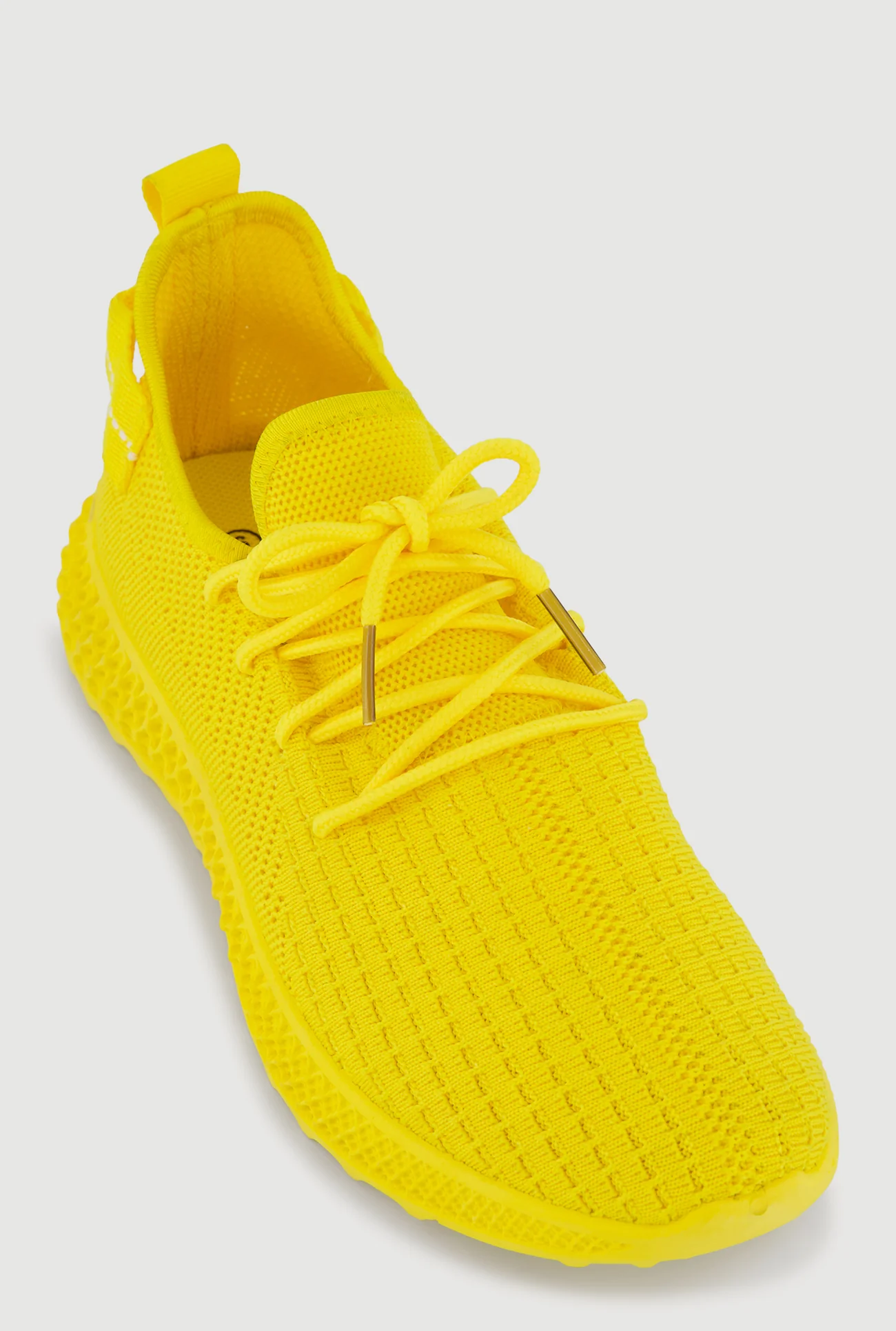 Shop Textured Knit Low Top Lace Up Sneakers