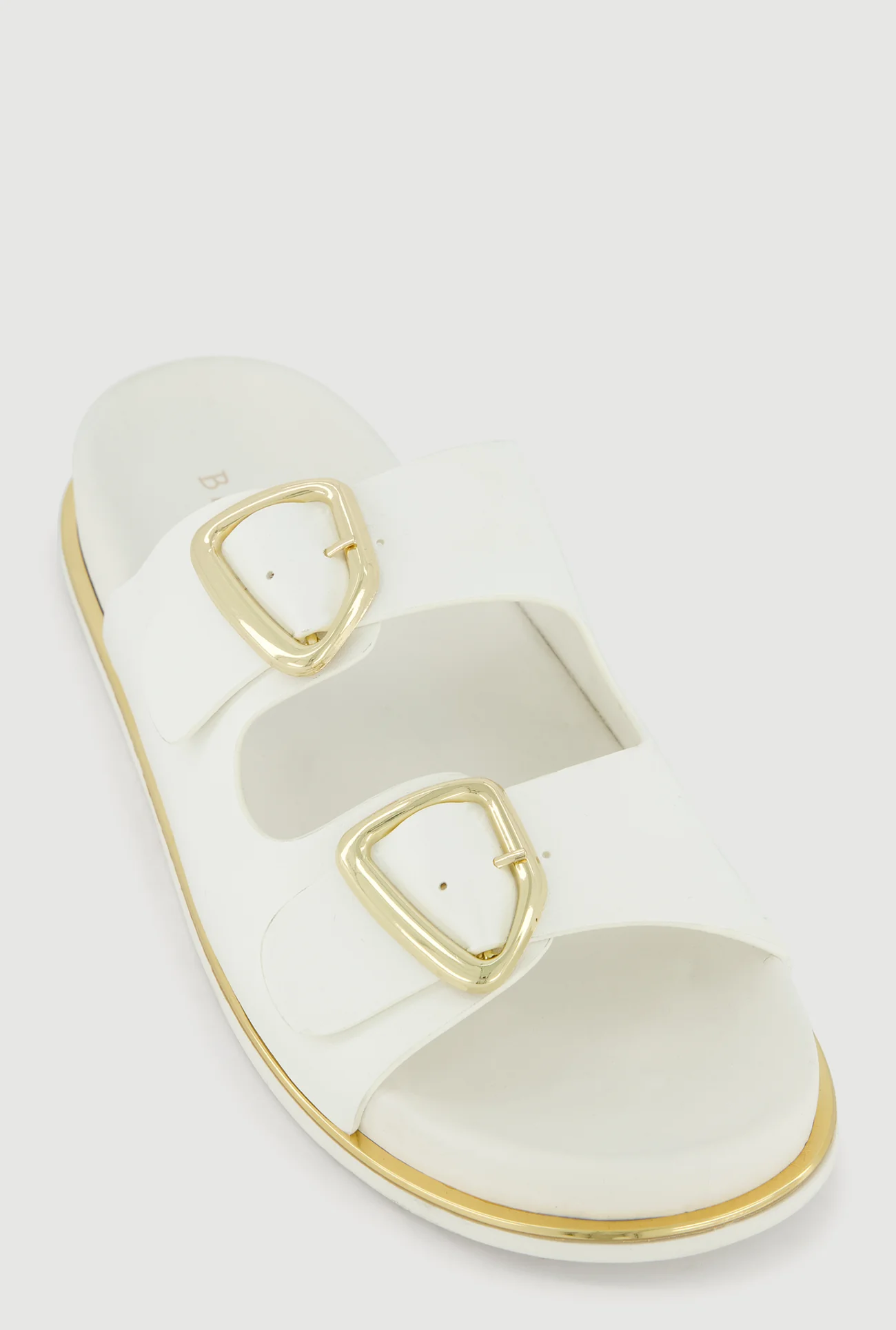 Shop Metallic Double Buckle Slide Sandals