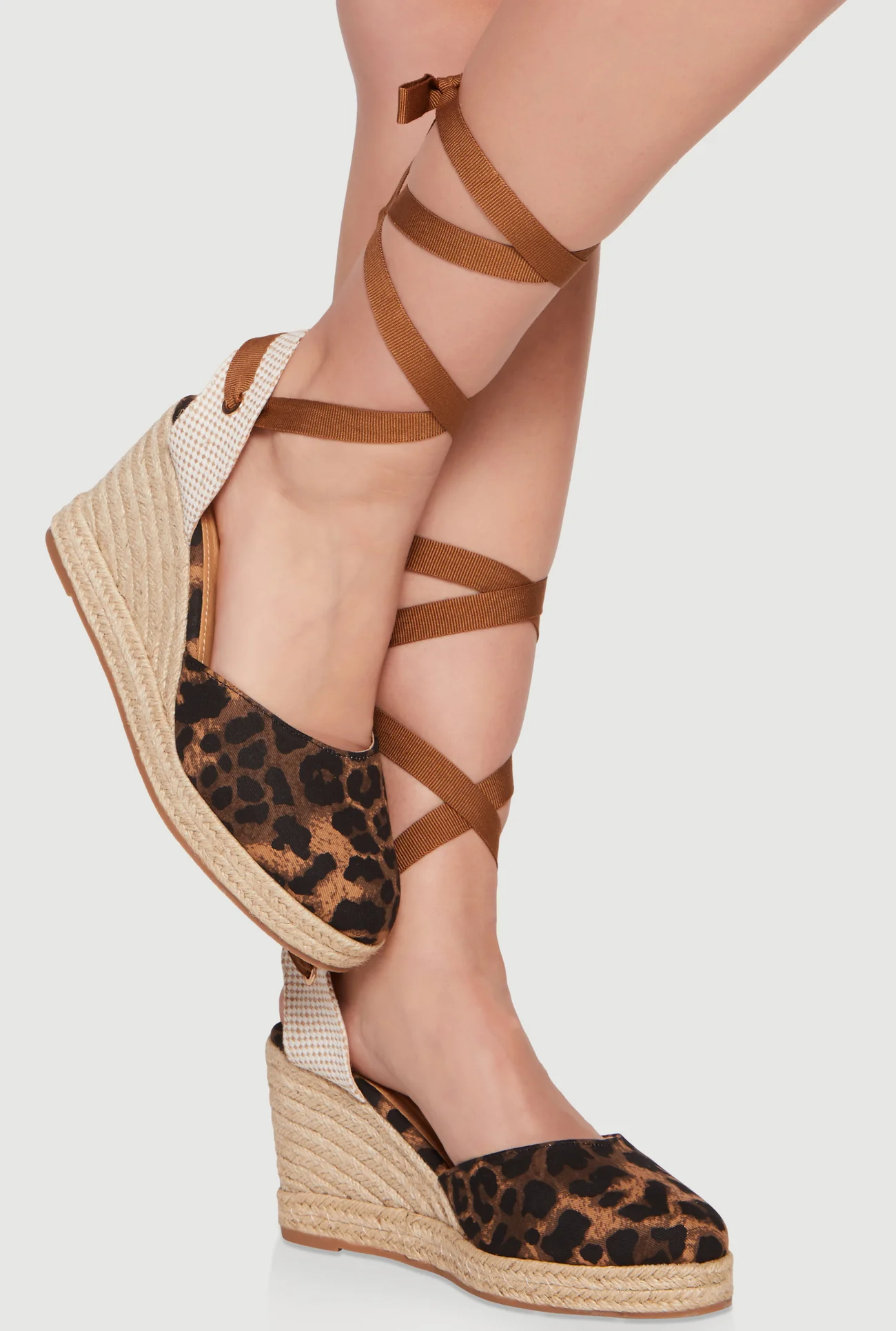 Shop Strappy Lace Up Espadrille Wedges