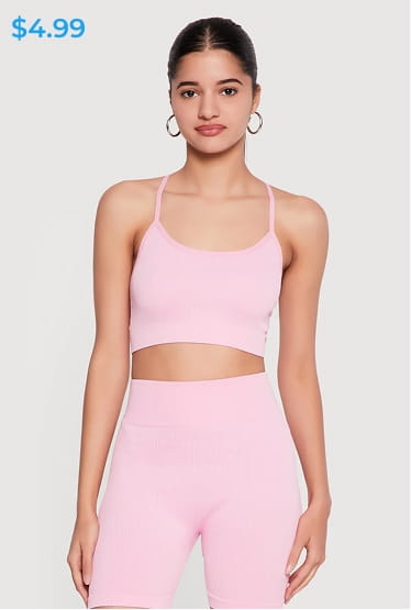 Shop Seamless Criss Cross Back Detail Sports Bra