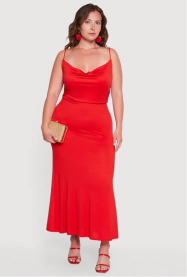Shop Plus Size Cowl Neck Cami Maxi Dress