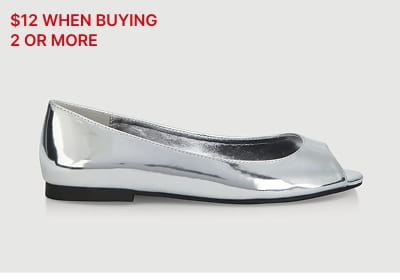 Shop Peep Toe Ballet Flats