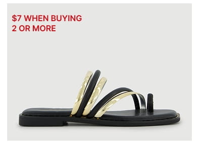 Shop Metallic Asymmetrical Strappy Toe Loop Sandals