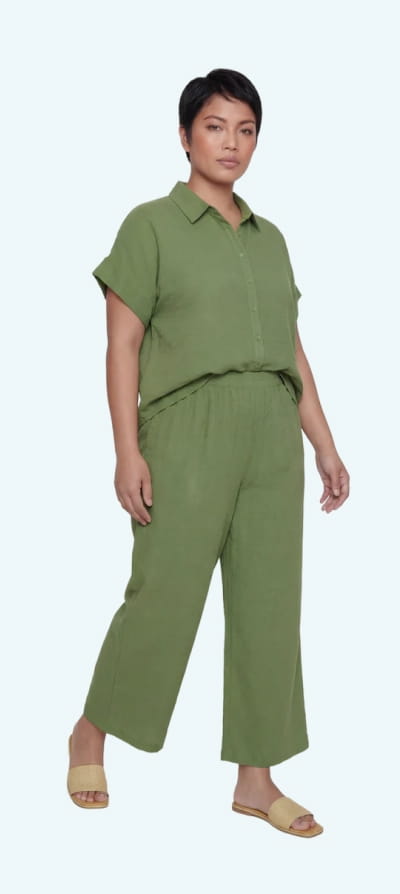Shop Plus Size Swiss Dot Wide Leg Pants