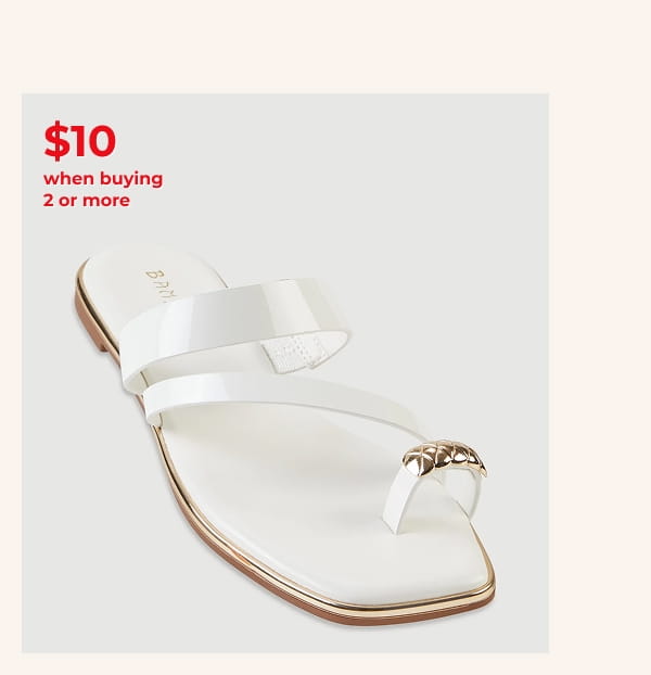 Shop Metallic Toe Loop Asymmetrical Strappy Slide Sandals