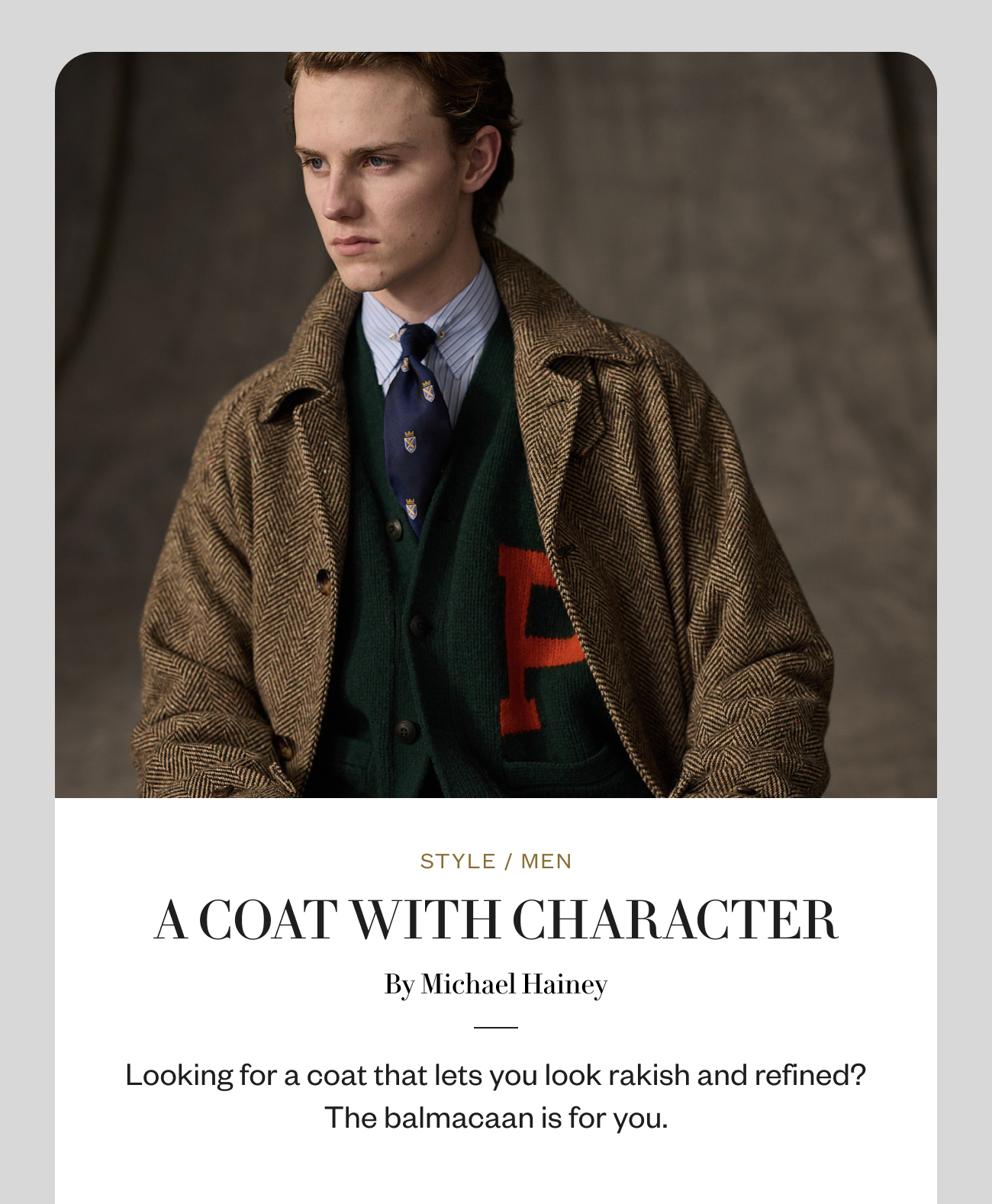 A Coat With Character