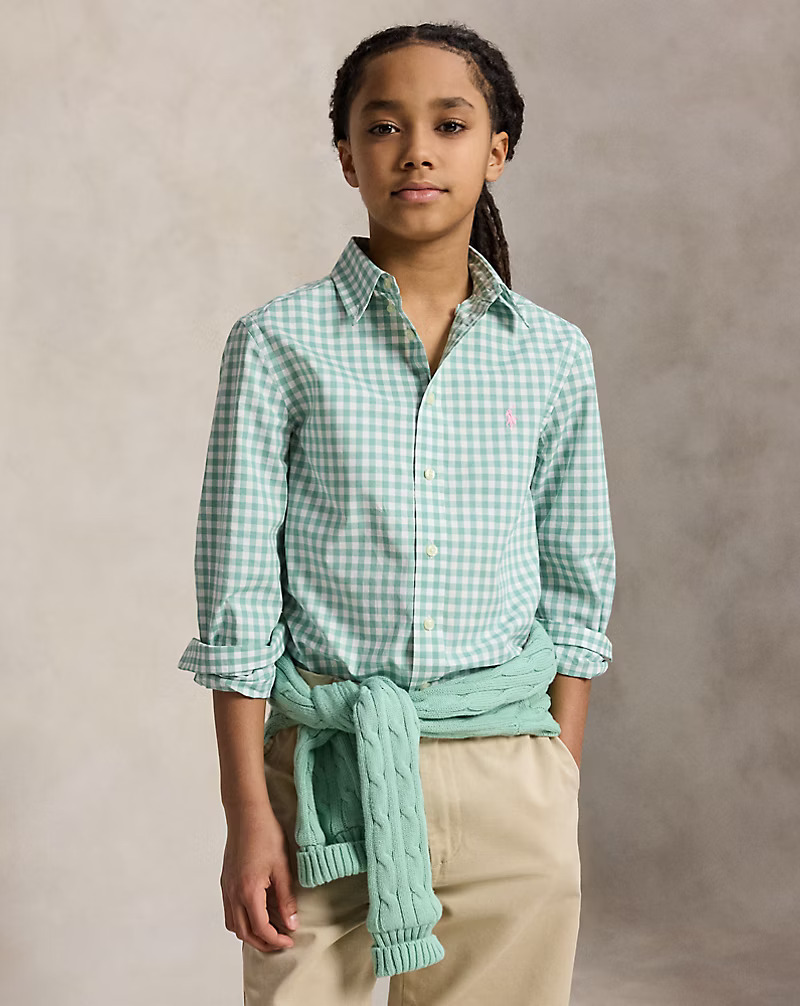 Gingham Cotton Poplin Shirt