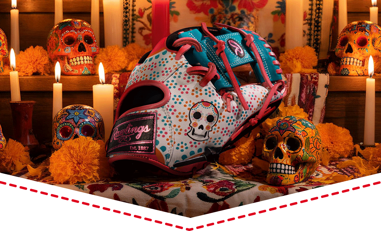 Heart of the Hide Dia De Los Muertos Infield Glove