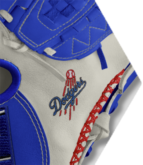 Dodgers Icon Embroidery on Custom Glove Builder