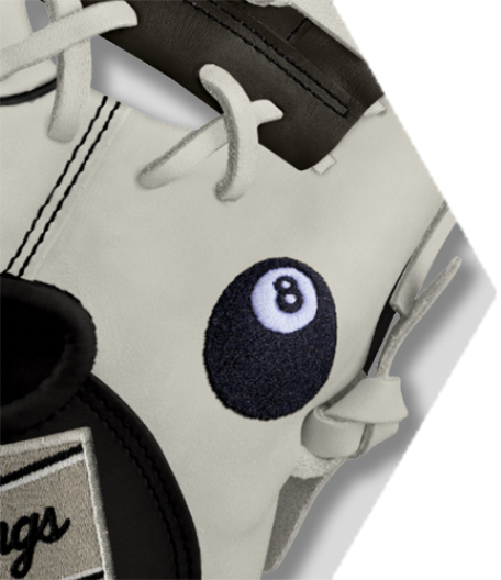 8 Ball Icon Embroidery on Custom Glove Builder