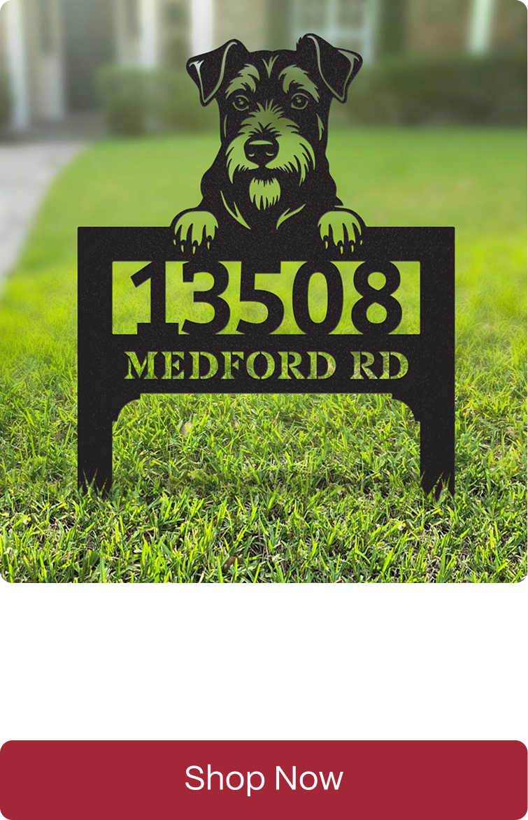 Lawn Address Dog Monogram Yard Stake
