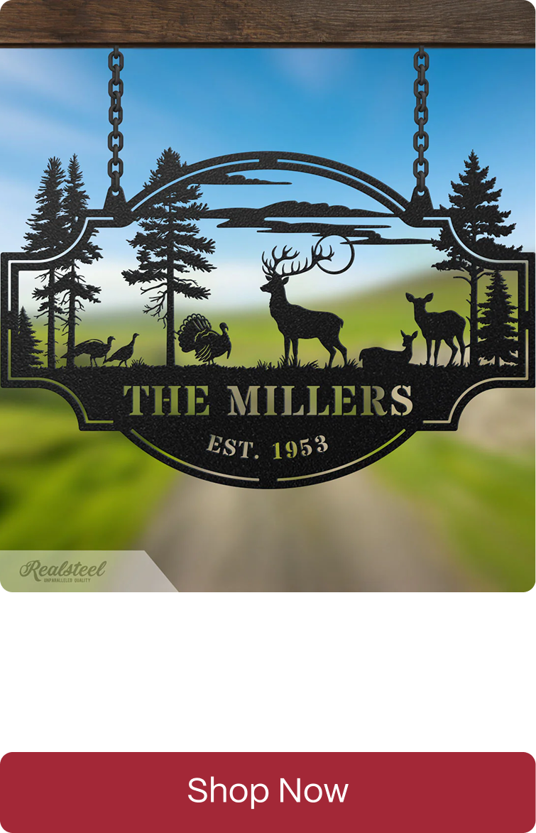 Deer Forest Horizontal Monogram