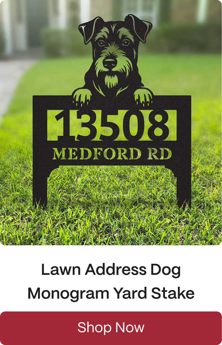 Lawn Address Dog Monogram Yard Stake