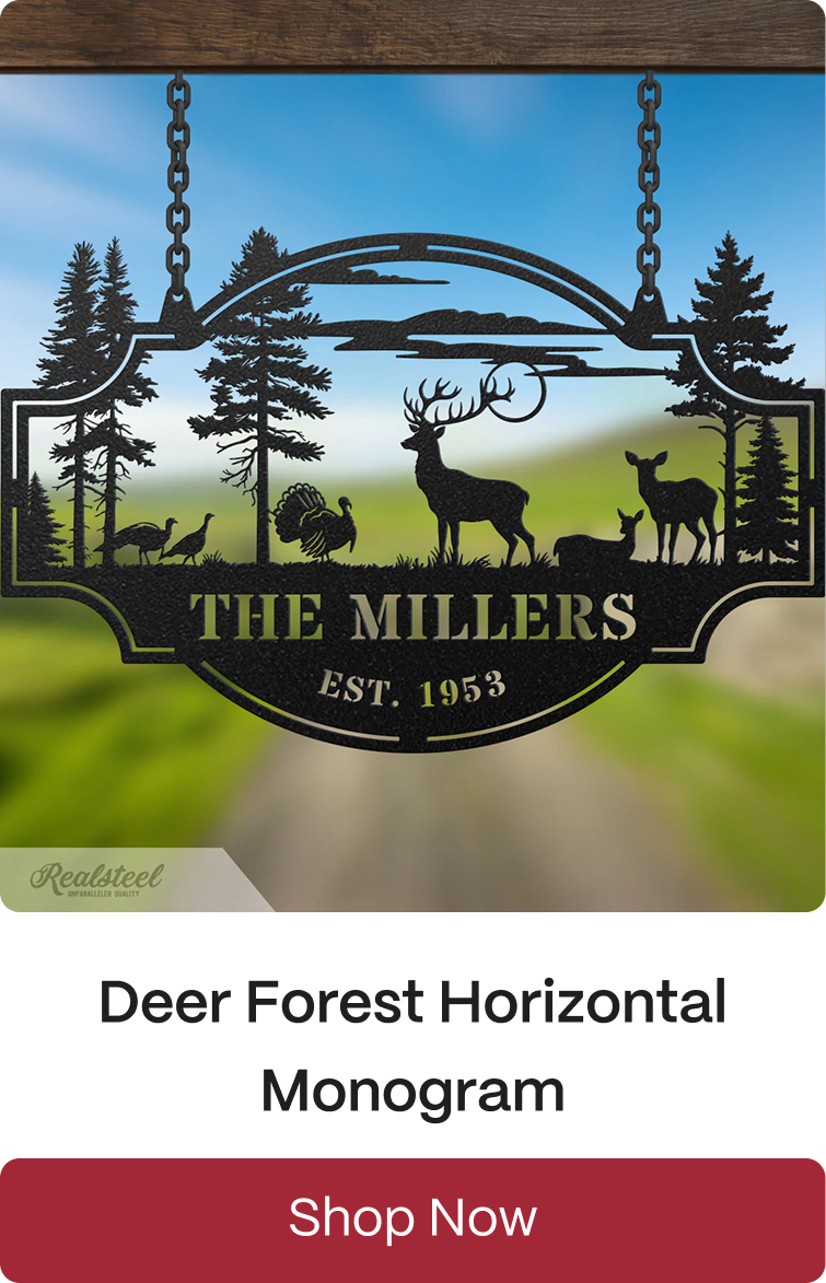 Deer Forest Horizontal Monogram