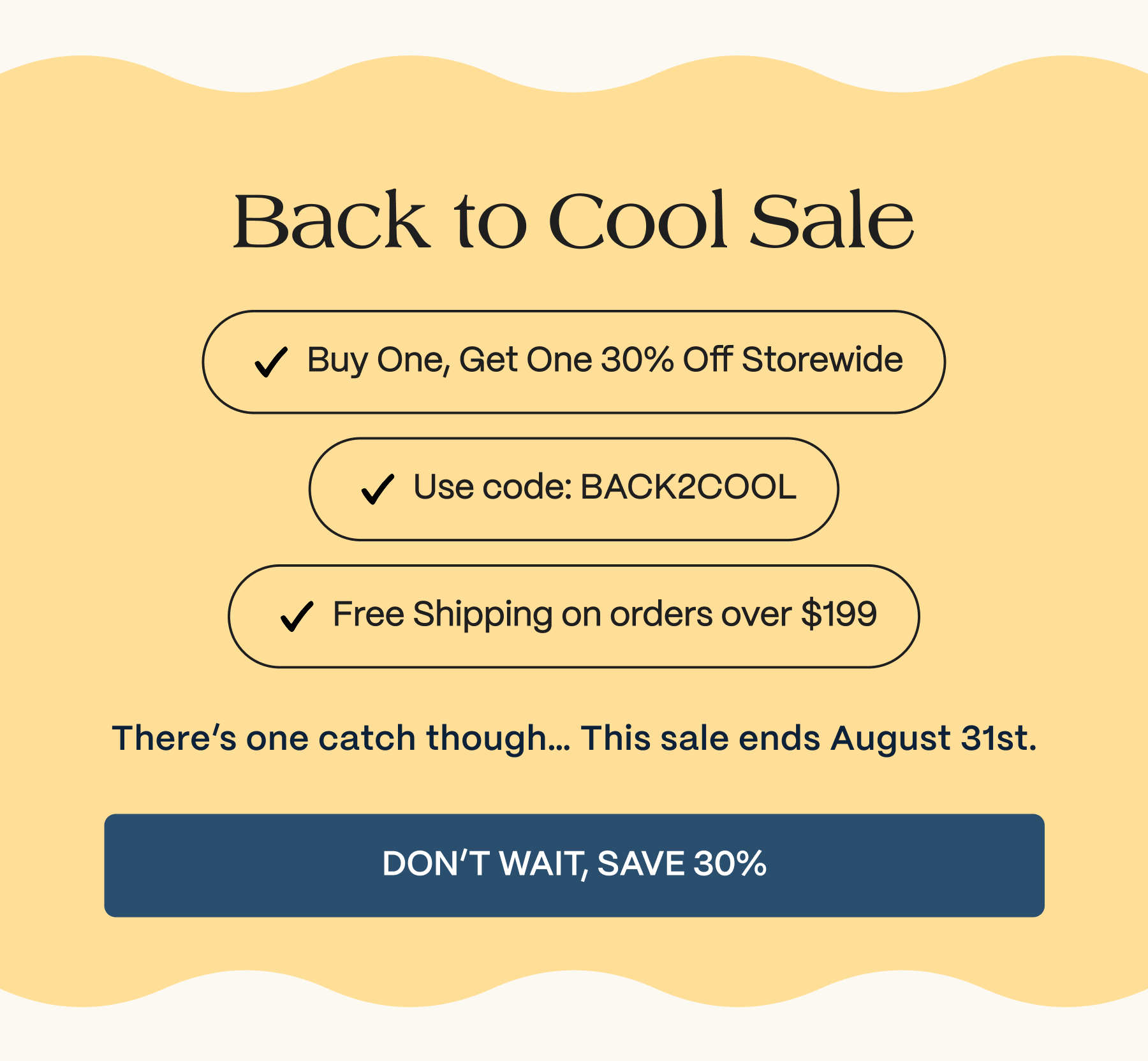 Back to Cool SALE: Buy One, Get One 30% Off 