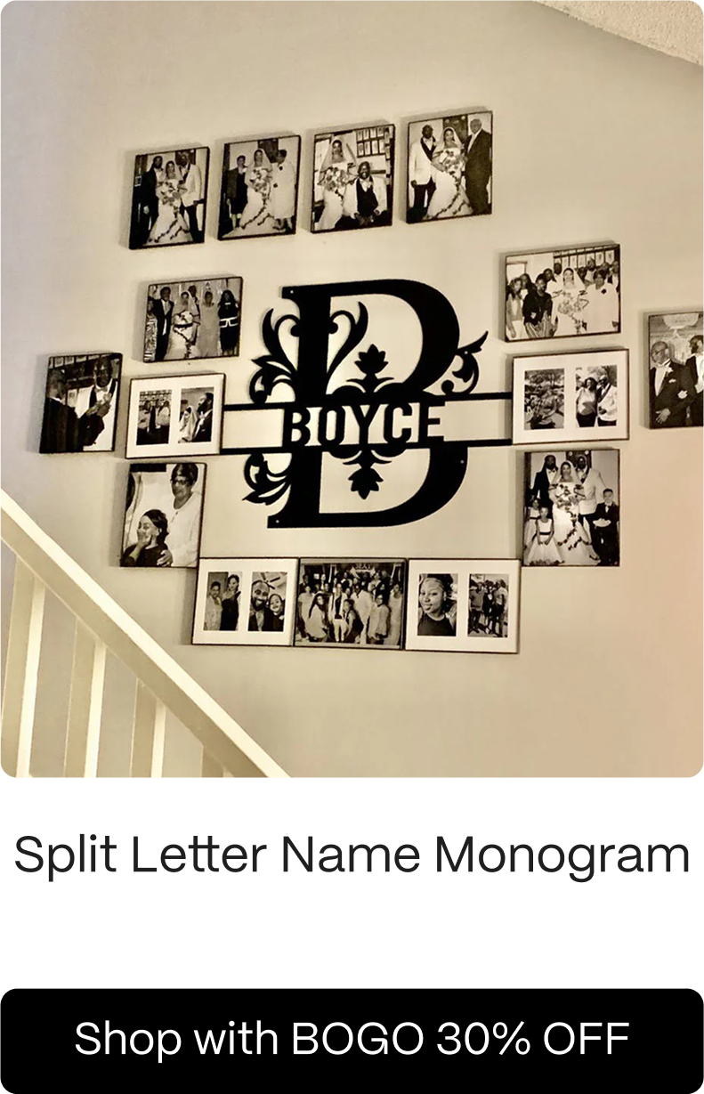 Split Letter Name Monogram