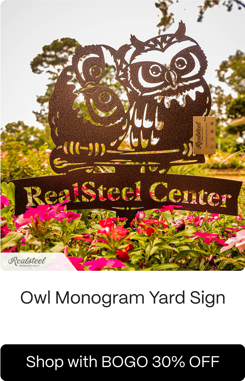Owl Monogram Yard Sign