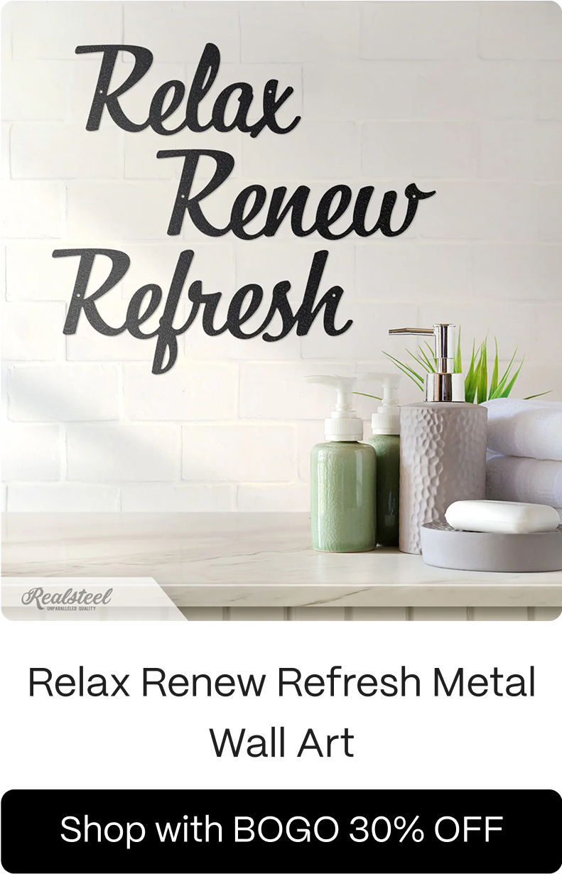 Relax Renew Refresh Metal Wall Art 