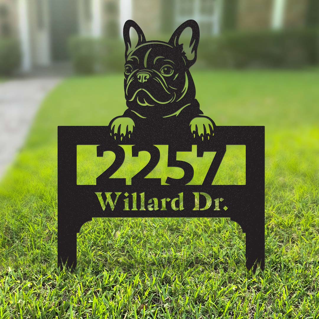 Image of Lawn Address Dog Monogram Yard Stake