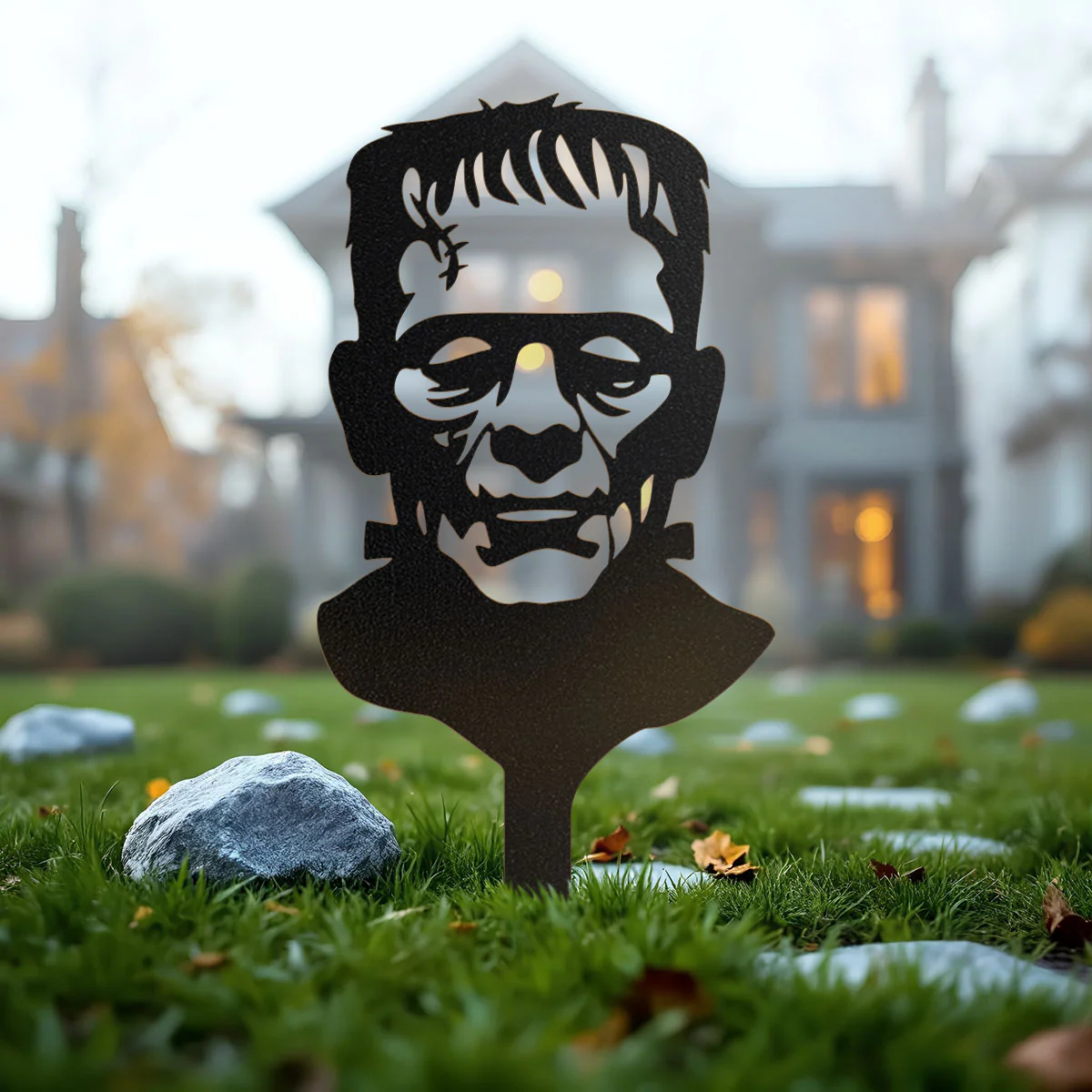Image of Garden Art - Bride and Frankenstein Stake Set